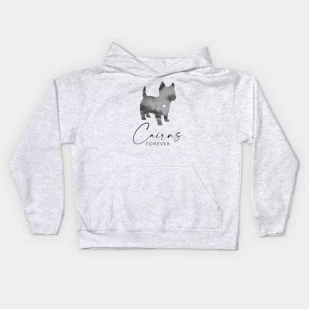 Cairn Terrier Dog Lover Gift - Ink Effect Silhouette - Cairns Forever Kids Hoodie by Elsie Bee Designs